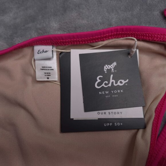 Echo New York Womens Tie-Side String Bikini Bottom Medium Pink - Picture 3 of 5